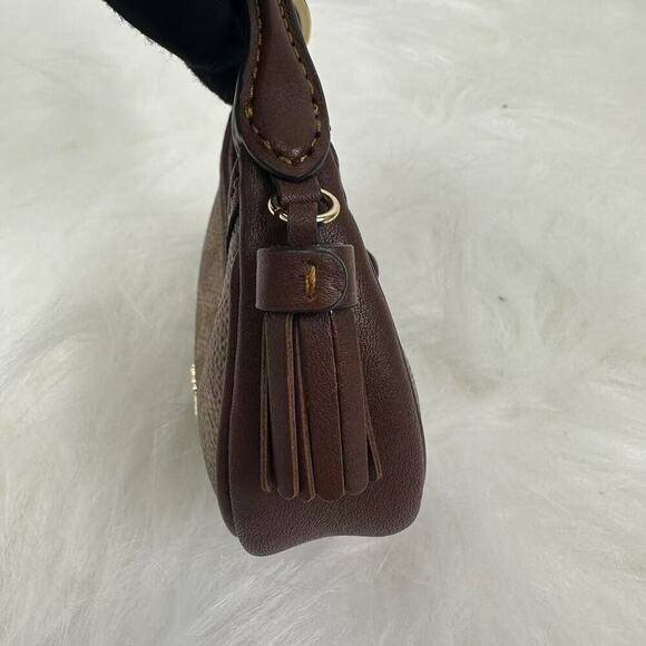 Coach Mini Carmen Bag Charm In Signature Canvas Gold/Tan/Brown CBK67 NWT - Picture 6 of 6